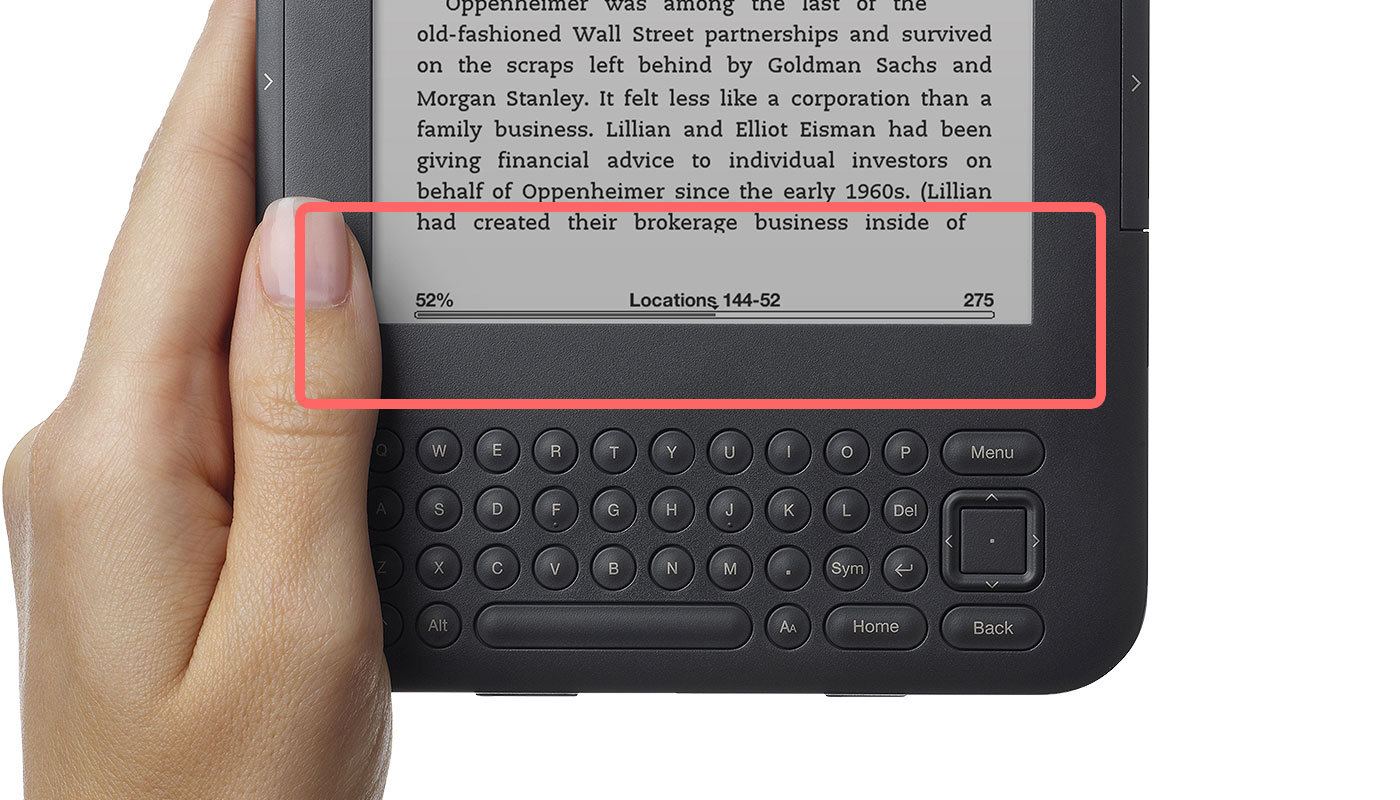 Kindle progress bar