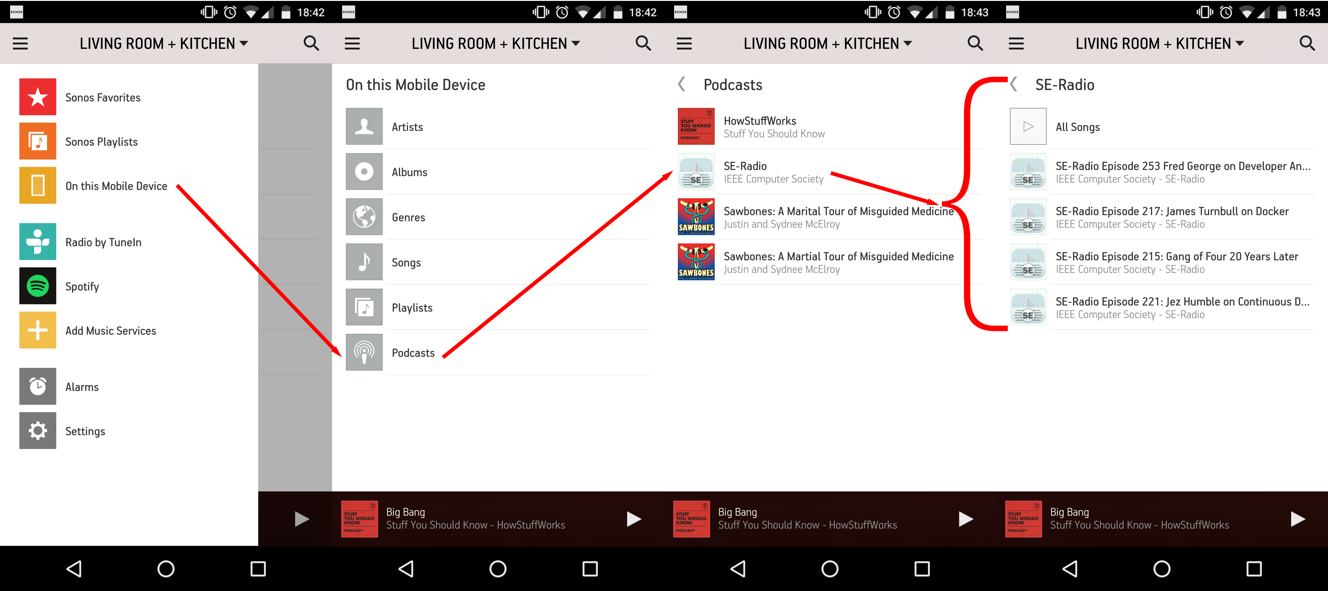 Sonos Podcasts on Android
