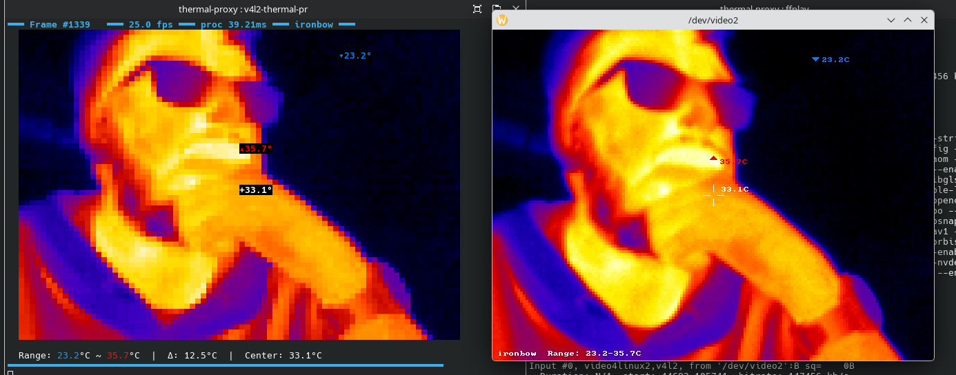 v4l2-proxy-radiometric-rs thermal image TUI and ffplay image output